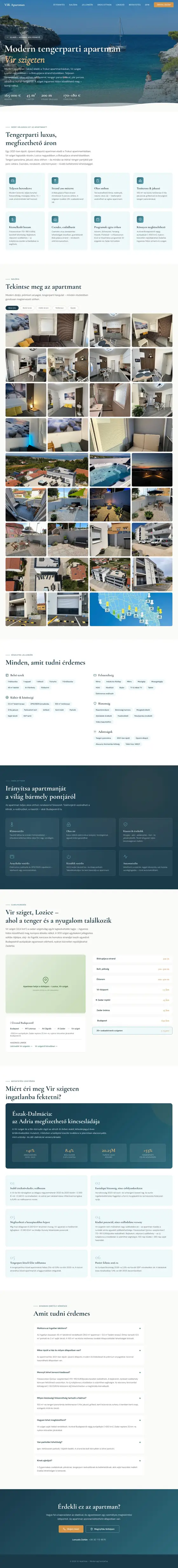 Bemutató weboldal minta: Vir sziget, Horvátország