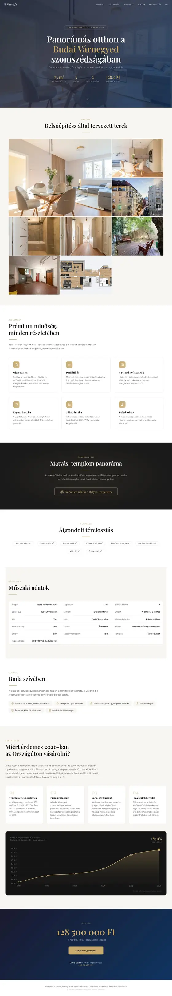 Bemutató weboldal minta: Országút, Budai Várnegyed